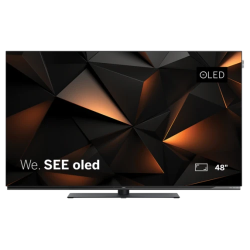 Loewe We. See 48 OLED 4K OLED voorkant scherm aan