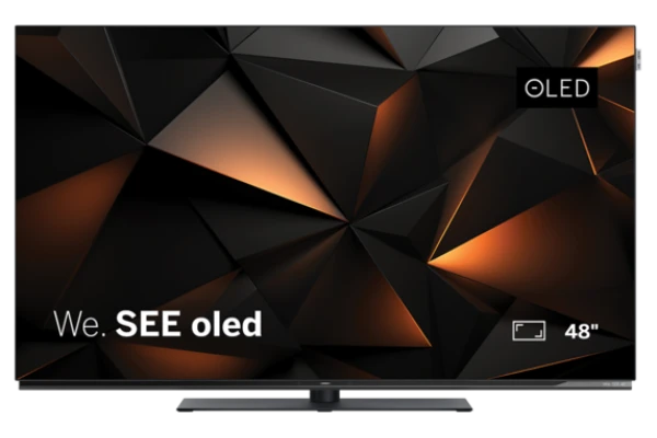 Loewe We. See 48 OLED 4K OLED voorkant scherm aan